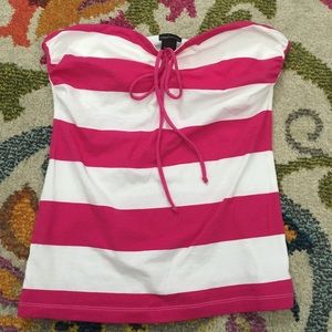Sleeveless Pink/white top